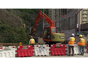 Contract No. NE/2017/03 - Road Improvement Works and Pedestrian Connectivity Facilities - Phase 2A Low-noise construction method at Lin Tak Road: rock-breaking process